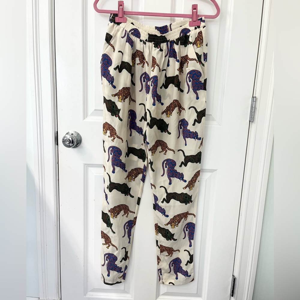 Stella McCartney silk pants patterned leopard